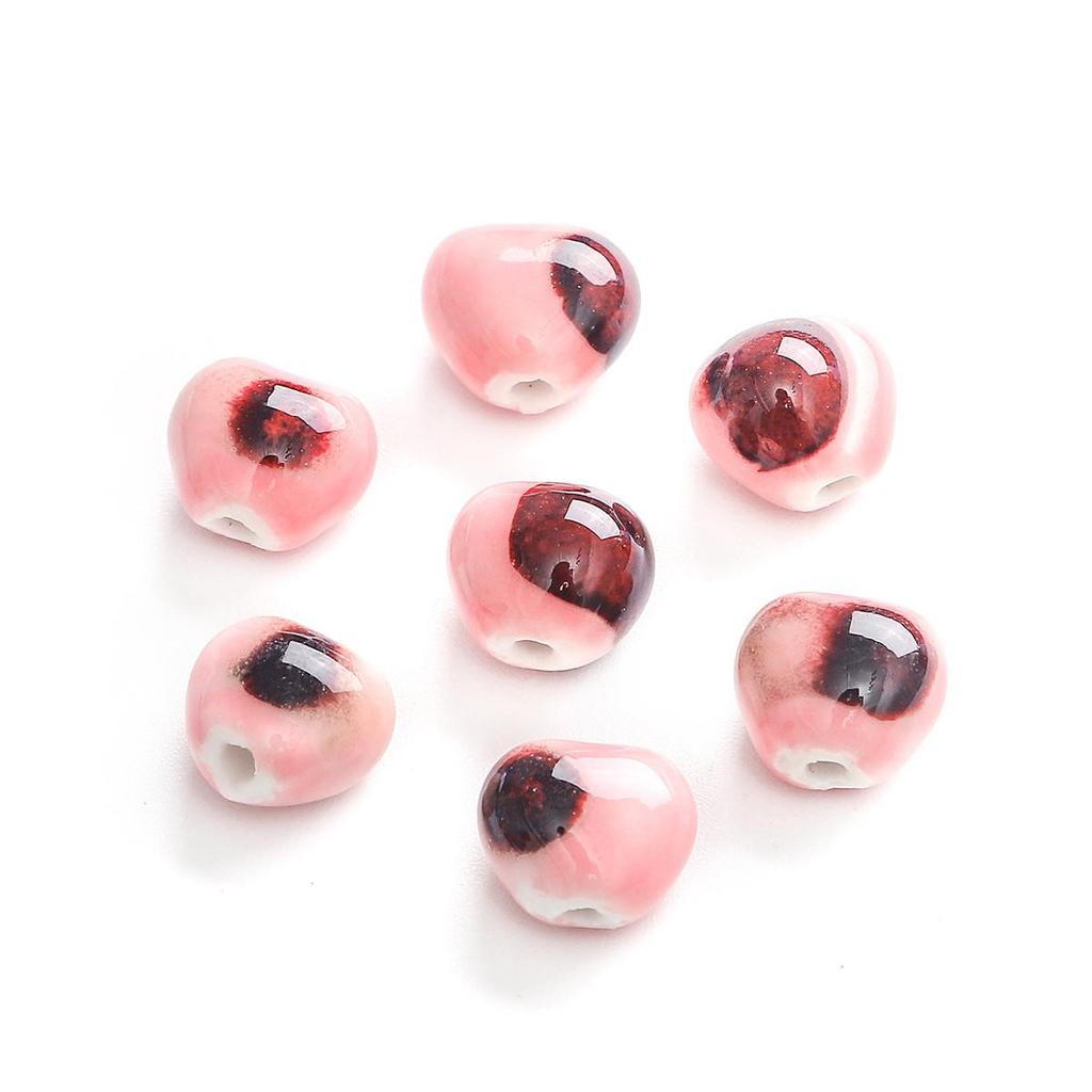 12x11mm 10 Stück Blume Glasur Porzellan Kleine Herzform Perlen Anhänger für DIY Schmuckherstellung