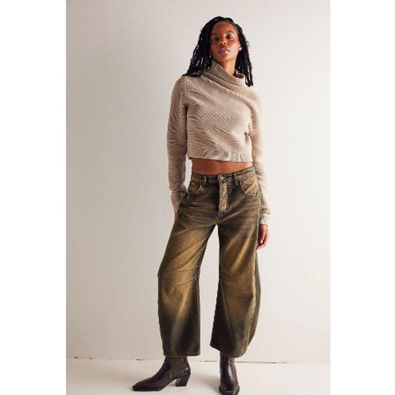 Women's Jeans Fashion Fashion Casual Women's Loose Loose Pants Medium and Low Waist Washed Denim Pants Tide