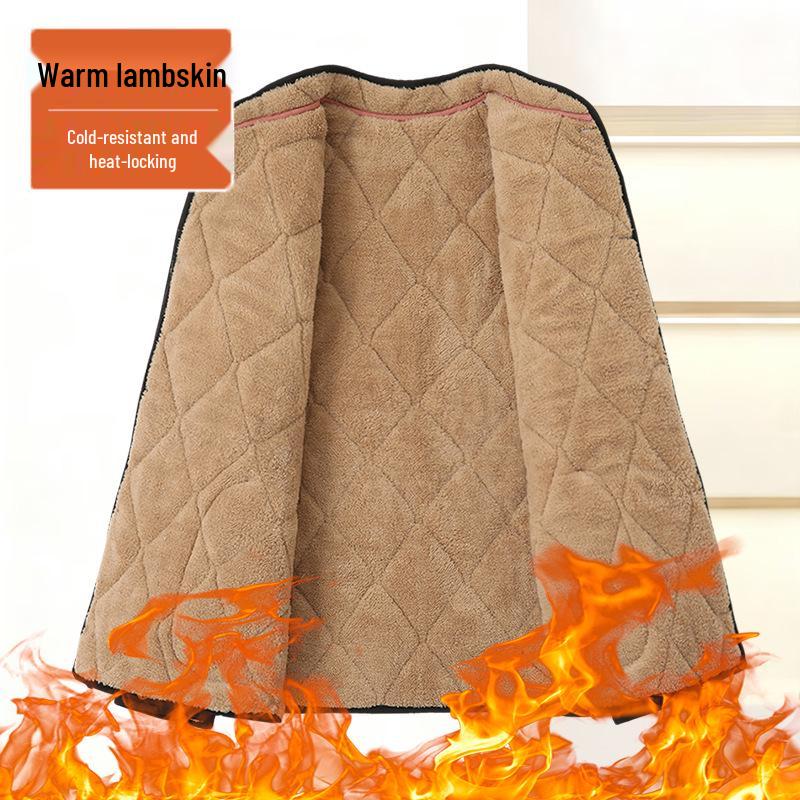 Men's Winter Cotton-Padded Jacket for Seniors - Thickened & Fleece-Lined, Perfect for Dad or Grandpa