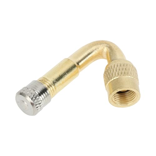

A ABSOPRO Tire Valve Stem Air Inflation Adapter Durable 45 Degree 40mm Long Tire Valve Extension Solid Copper Brass Color