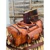 Leather Brown Gym Duffel Travel Luggage Men's Bag Vintage Handmade Leather Bag  ( Free Leather 2 Diary Size - 7 X 5 In )