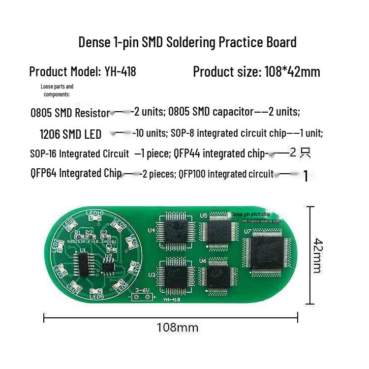 SMD Component Soldering Practice Board Kit – DIY Electronic Training for Electricians