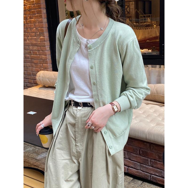 Fashion Long Sleeve Knitted Cardigan Womem Sweater Spring Autumn Casual Simple Jackets Elegant Loose Solid Color Women's Clothing
