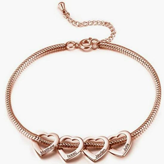 Women's Personalized Stainless Steel Heart Anklet Bracelet