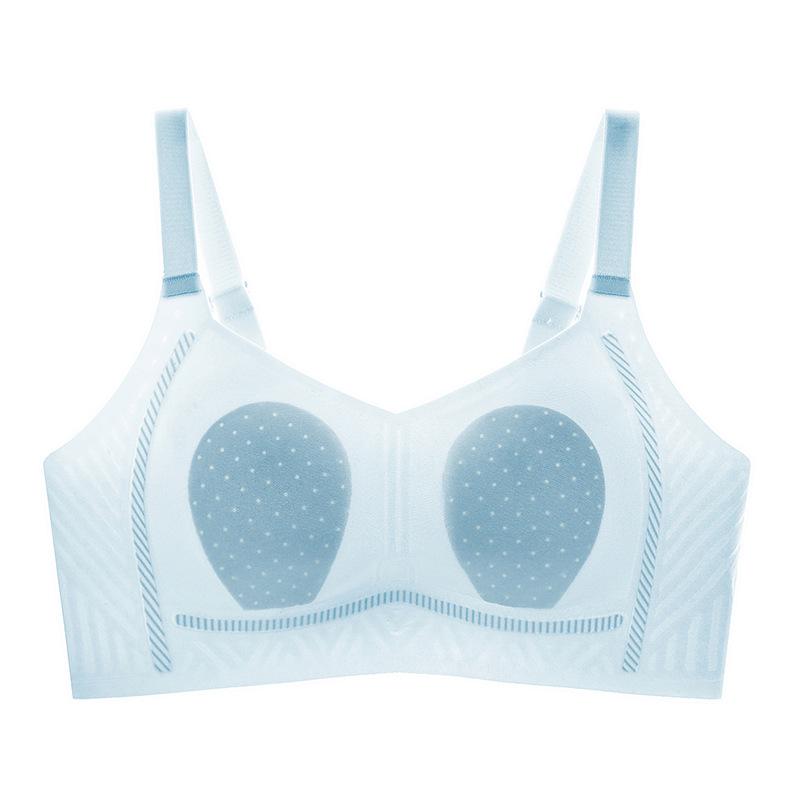 

Ultra-thin rabbit ears, large size, jelly glue, no steel ring, bra gathered, breathable, large chest, no traces. M цвет морской волны