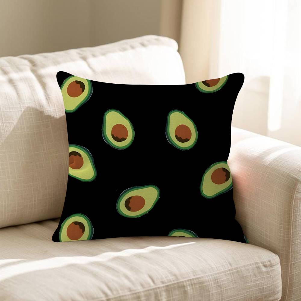 Cool Cartoon Avocado Office Cushion Pillowcase Car Cushion Cover45X45CM Lumbar Pillowcase Sofa Pillowcover
