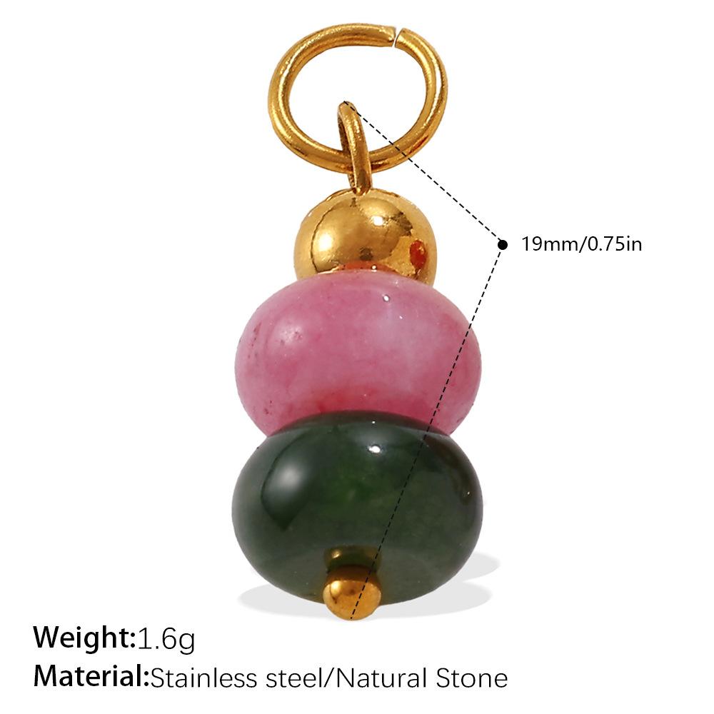 Beach Ocean Resort Diy Colored Natural Stone Love Pendant Accessories Gold Plated Jewelry Pendant