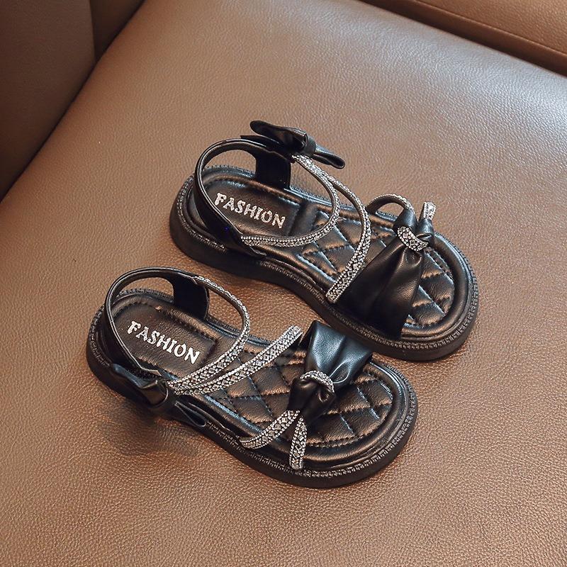 

Girls Soft-Sole Rhinestone Princess Sandals Toddler & Youth Casual Shoes for Girls, Children s Casual Footwear 37 чорний