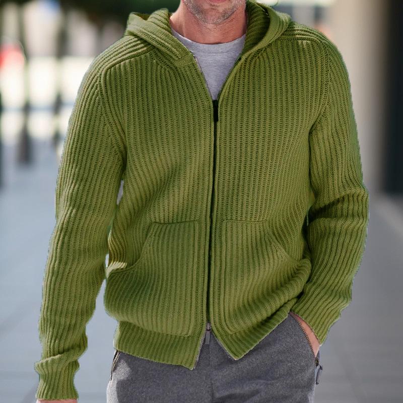 

2026 New Men s Knitted Sweater Hooded Long Sleeve Knitted Sweater 2XL
