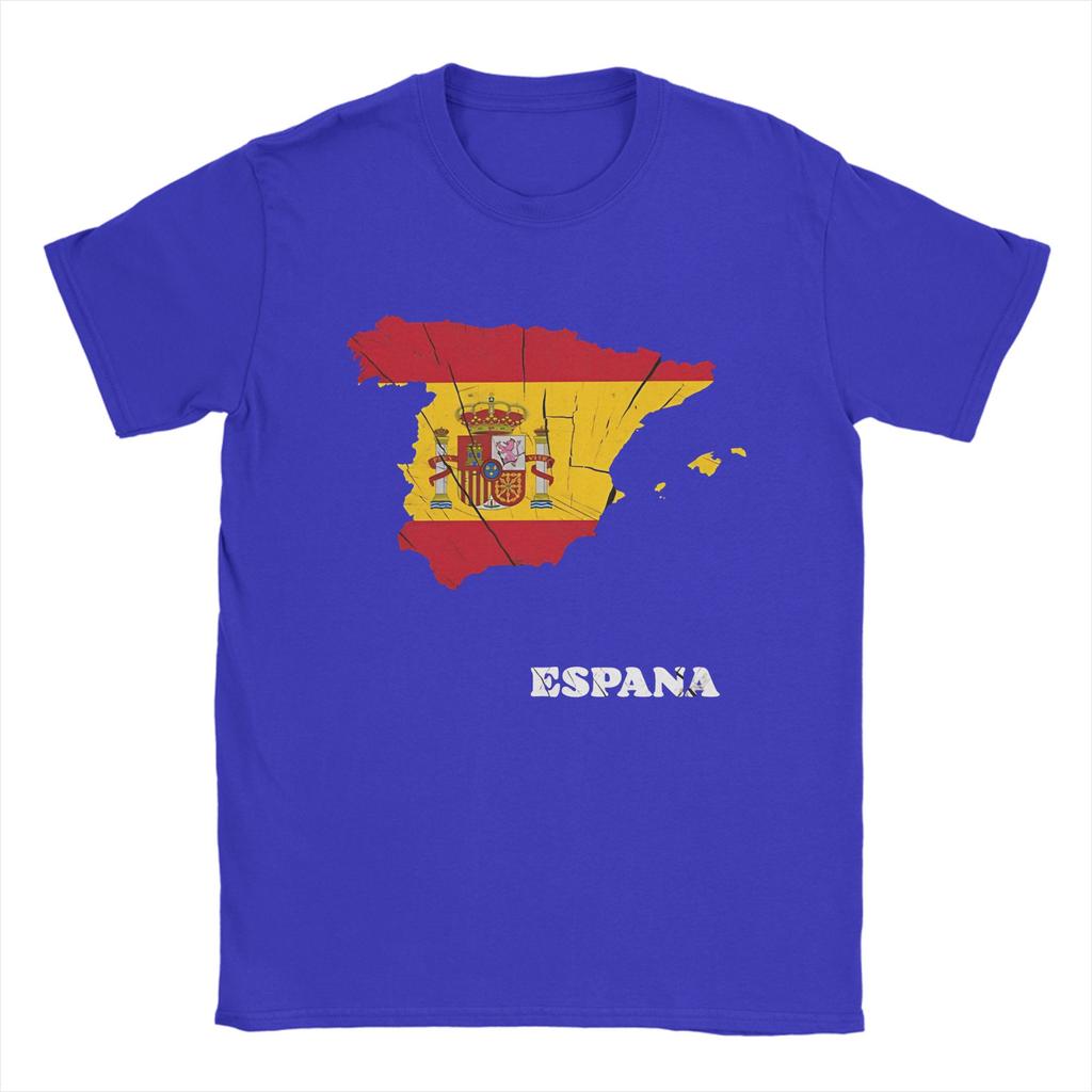 Espana Spain Flag Unisex T Shirts Spanish Vintage Tee Shirt Short Sleeve Crewneck TShirt Cotton Summer Clothing