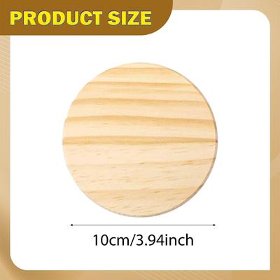 Blank Unfinished Wood Coasters Anti Slip Tabletop Pads Versatile Slices for Painting Dyeing DIY Toys Decoration
