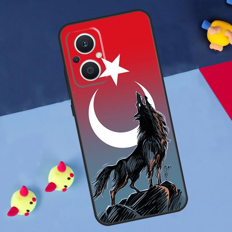 Turk Wolf Turkey Flag For OPPO Reno 12F 13F 14F 11F 10 11 12 13 14 Pro 8T 7 8 Lite OPPO Find X9 X8 X6 X5 Pro Case