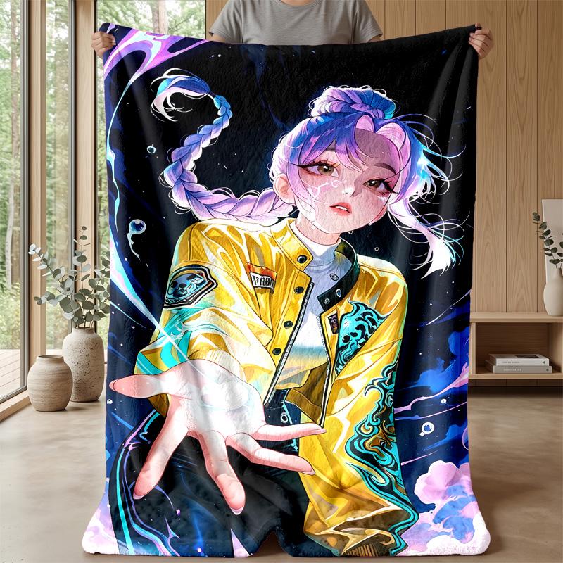 Manta de Flanela Estampada Kpop Demon Hunters Macia Quente Leve Manta para Todas as Estações para Sofá Cama Camping Decoração de Casa Presente de Feriado
