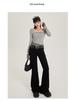 Spicy Girl Low-Waist Black Micro-Flare Jeans for Women - Spring/Autumn 2025 Slim-Fit Wide-Leg Versatile Pants