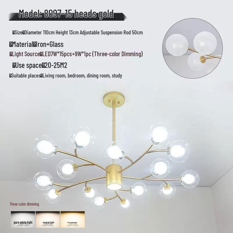2025 Nordic Minimalist Chandelier: Modern Molecule Design for Living Room, Bedroom & Restaurant