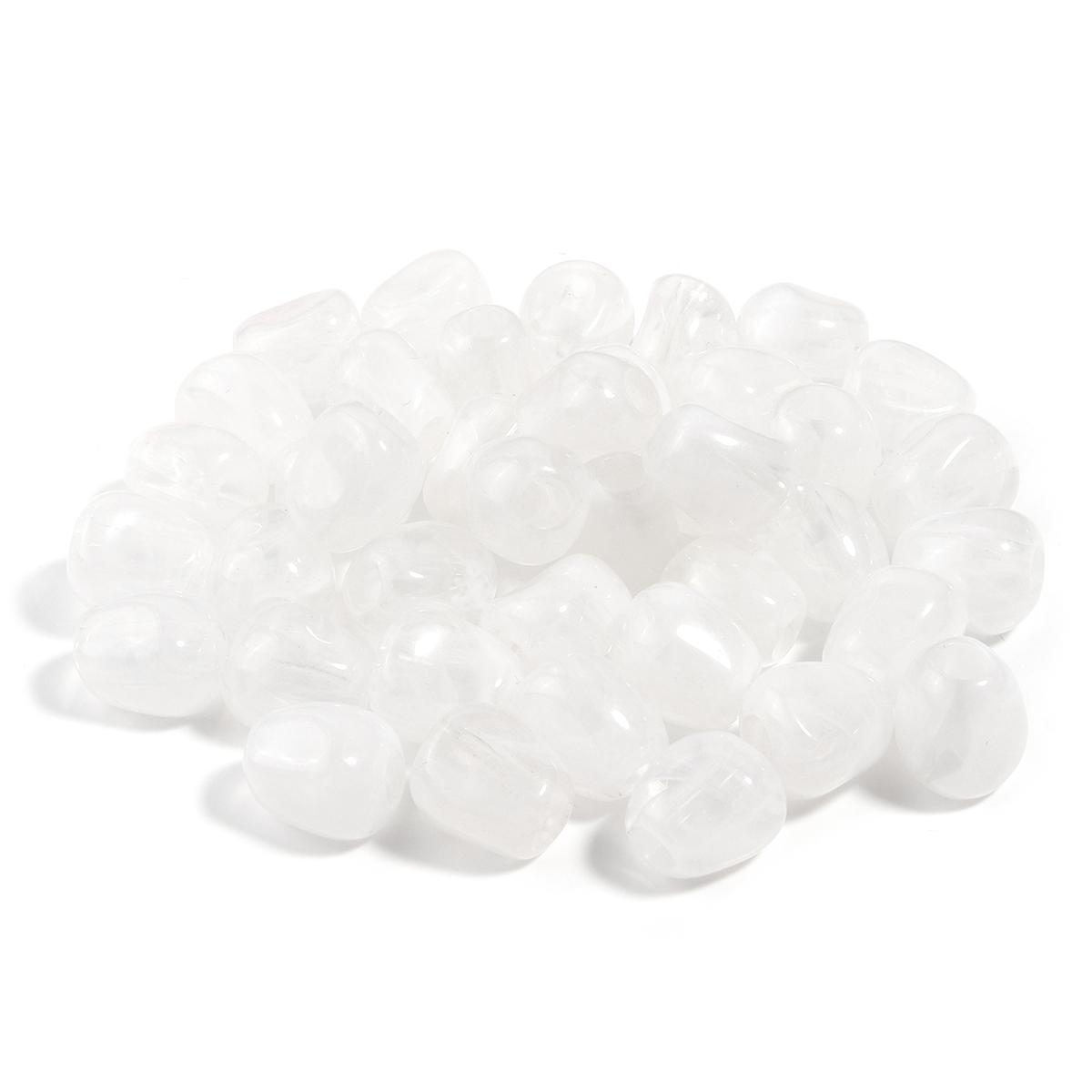 

40pcs/lot Dual Color Imitation Jade Acrylic Beads Irregular Loose Spacer Beads For Jewelry Making DIY Bracelet Keychain Charms білий