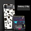 Abstract Creative Cute Cat Line Pattern Hard PC Phone Case For Samsung Galaxy Z Flip 7 6 5 4 Black Cover For Galaxy Z Flip 3 Bag