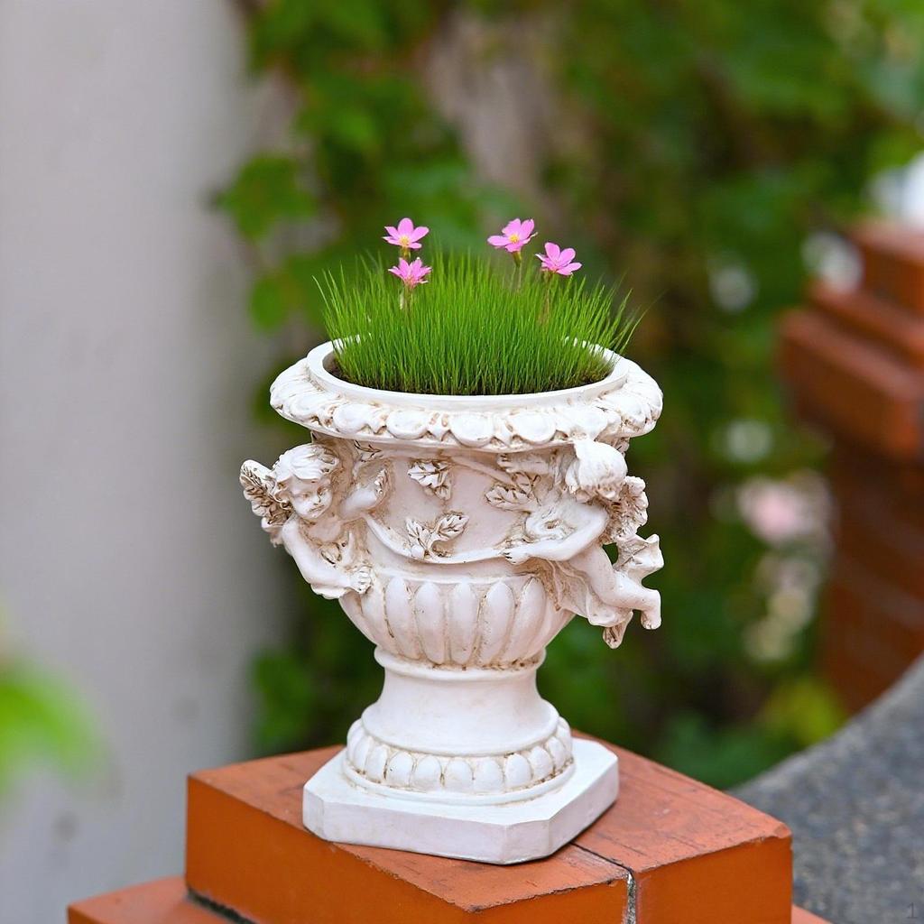 Angel Flowerpot Statue Adornment Unique Retro Creative Garden Planter Pot for