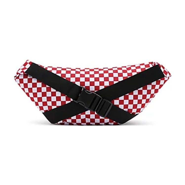 Vans Checkerboard Print Zipper Closure Polyester Chest Bag Crossbody Waist Bag Unisex bags Red VN0A2ZXX976