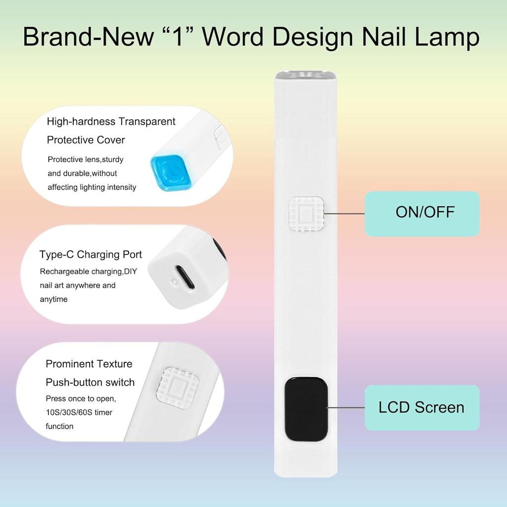 Handheld Mini Nail Lamp UV LED Nail Light For Curing All Gel Polish USB Rechargeable Quick Dry Manicure Machine Nails Art tool