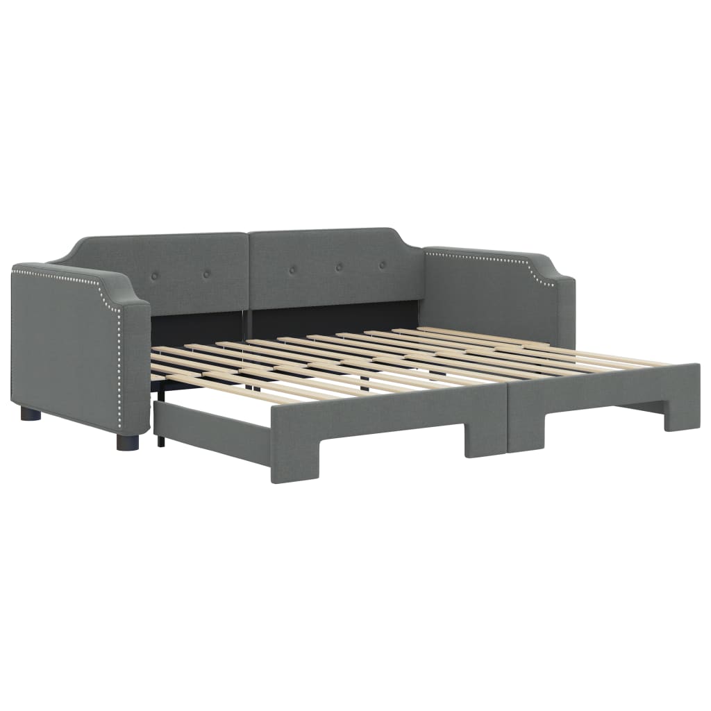 Vidaxl Extendable Daybed, Dark Grey, 80X200 Cm, Fabric