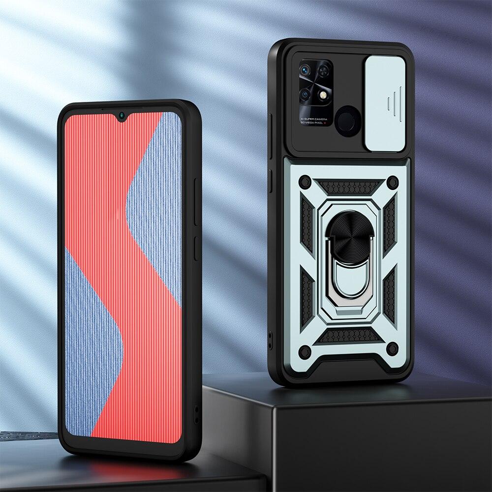 

Протиударний броньований чохол KEYSION для Xiaomi POCO C40 M5s Push Pull Camera Protection c Phone Back Cover для Redmi 10 Power for Redmi 10 Power зелений