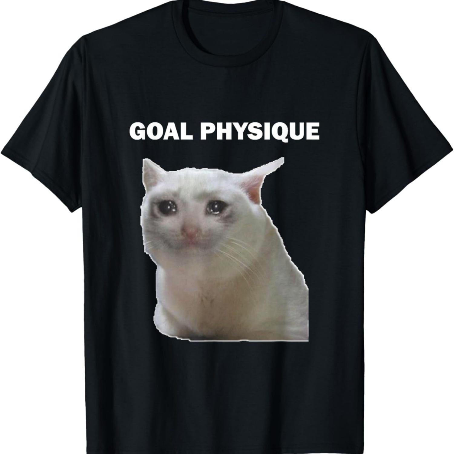 

Goal Physique Funny Cat Meme T-Shirt for Men Women Kids S чёрный