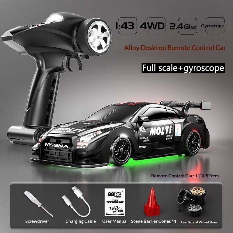 New Product In Stock 1/43 Alloy Drift Car 2.4G Four-Wheel Drive Drift Car Desktop Series Fully Proportional Including Gyroscope