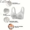 FallSweet Nahtloser BH mit vorderem Verschluss für Damen, einfarbig, bügellos, Push-up-Bralette, volle Abdeckung, feste Cups, bequeme Unterwäsche