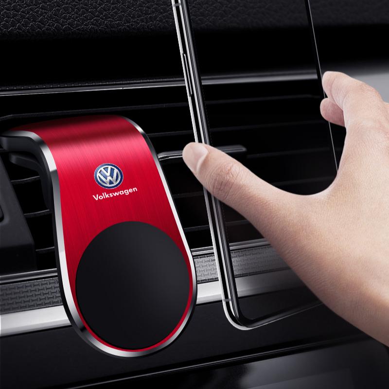 Magnetický držák telefonu do auta ve tvaru L, speciální pro auto, s emblémem pro Volkswagen Golf-7 4 5 6 CC T-ROC Sharan Passat B5 6 7 Polos Tiguan R Line