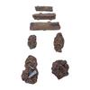 7 Pcs Miniature Tree Stump and Artificial Stone Rocks Resin Ornaments for Terrarium Bonsai Home Decor