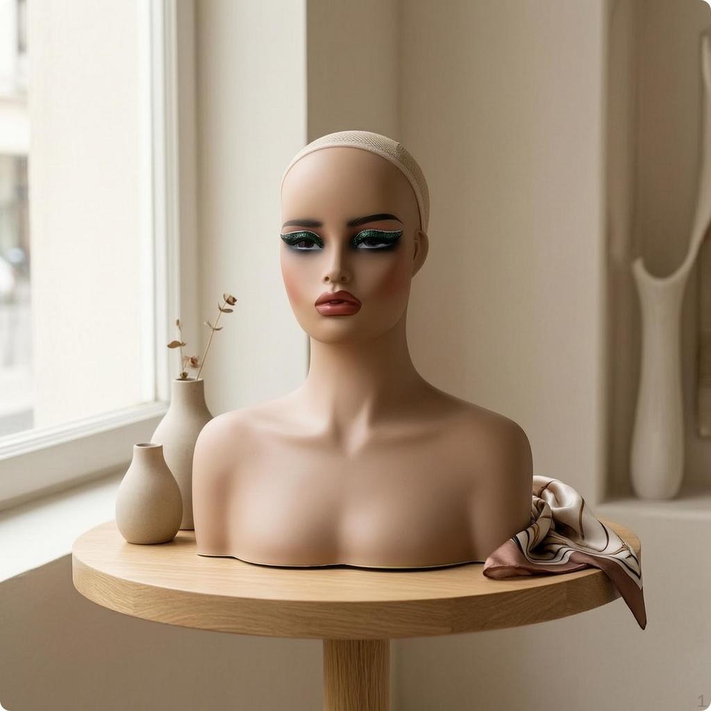 Mannequin Head with Shoulders Matte Hairpiece Display Bust Shaped Cabeza Para Peluca Con Hombros for