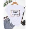 European Sizes Women T-shirt Blood Type Iced Coffee Tee