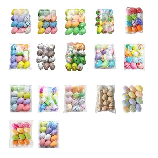 12 szt. Wielokolorowe Plastikowe Pisanki DIY Zabawka do Malowania Jajek dla do Domu Zajęcia dla Dzieci Materiały na Przyjęcie Wielkanocne