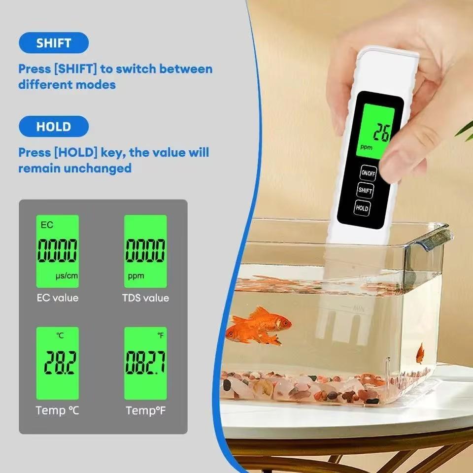 2026 New High Precision Digital PH Pen Backlight TDS EC Detection for Water Quality 1-Year Warranty