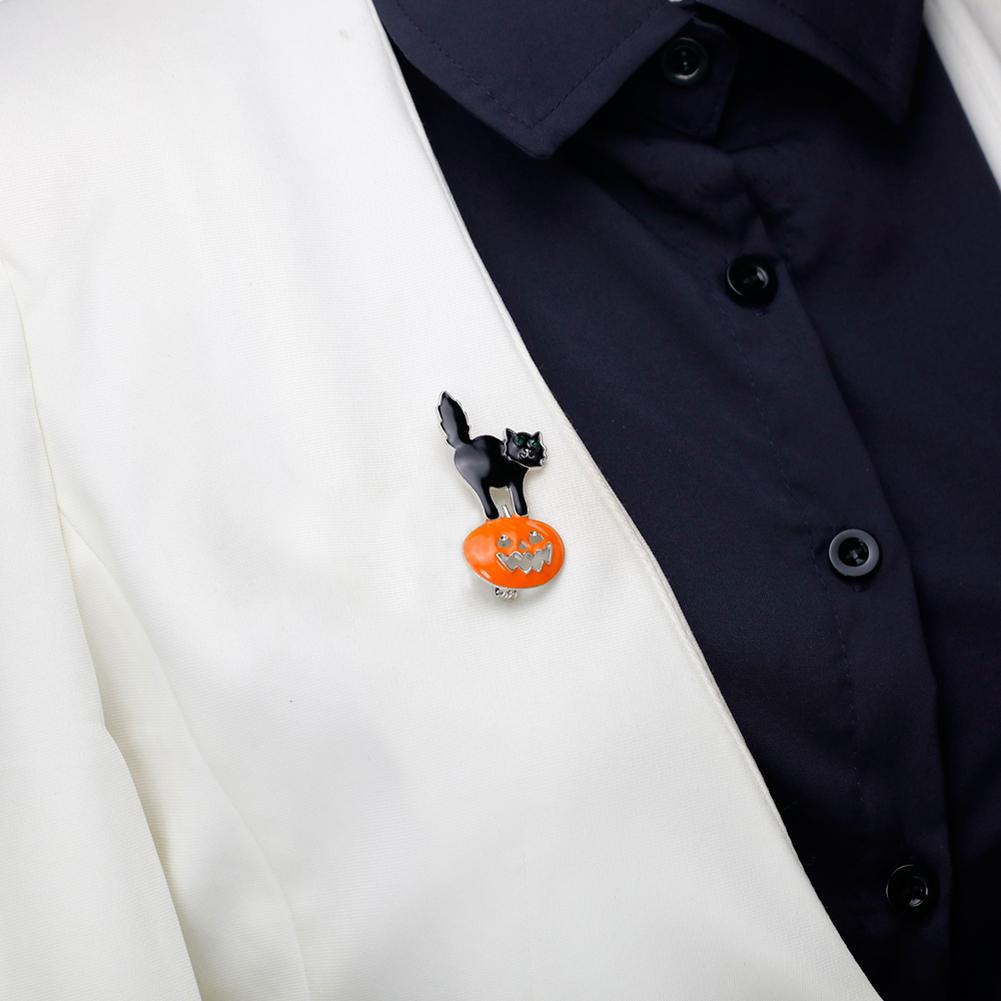 Cartoon All-match Halloween Pumpkin Cat Brooch Chic Unique Breastpin