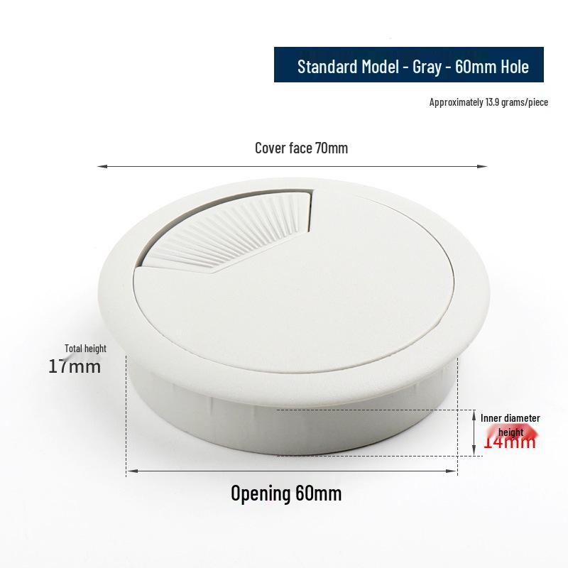 ABS Plastic Round Cable Hole Cover for Desk and Furniture