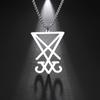 Lemegeton Satans Leviathanův kříž přívěsky pro muže Kouzelnický amulet Sigil Lucifera Módní náhrdelník Šperky z nerezové oceli