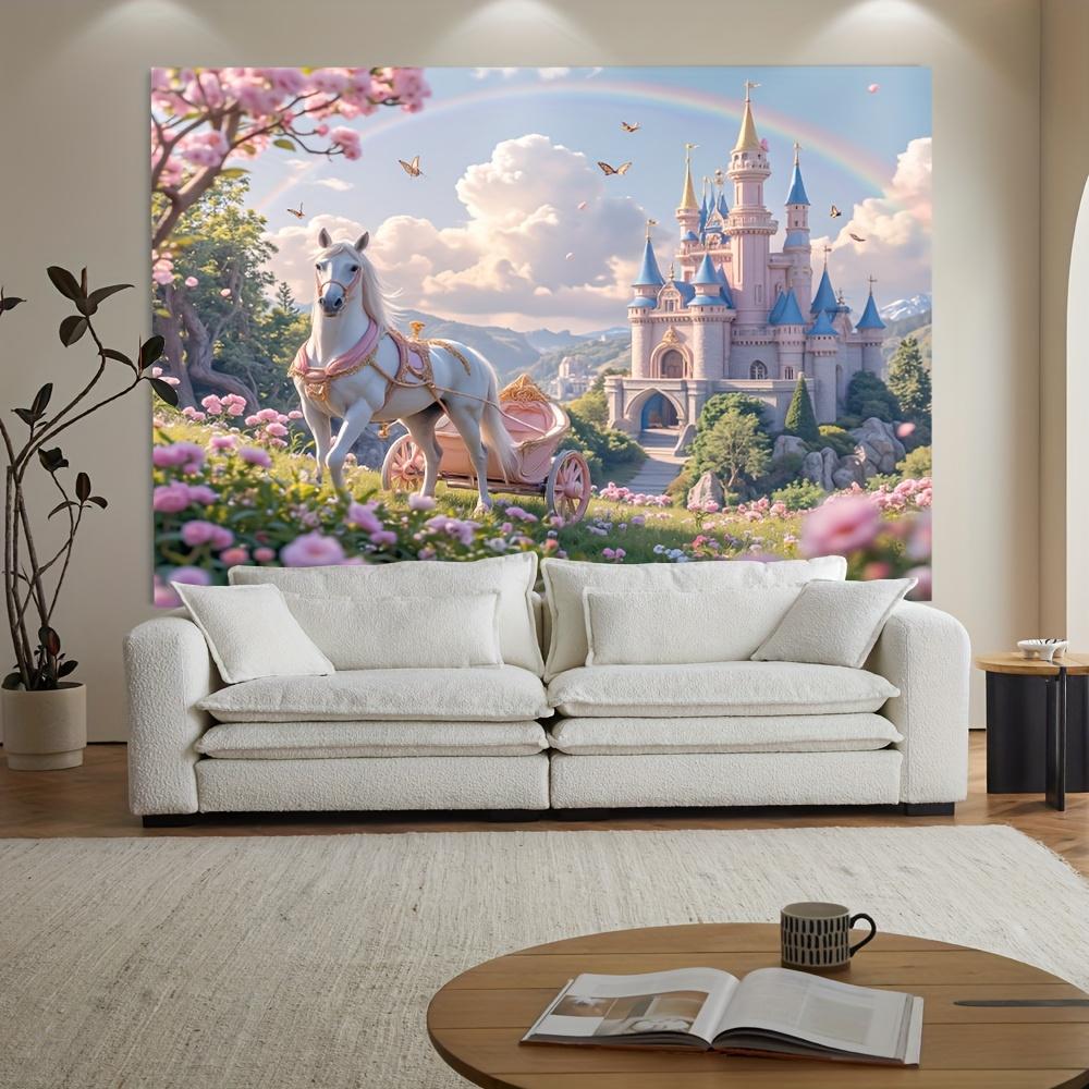1 piece, a background fabric for party banners, featuring a princess castle pattern, suitable for various occasions