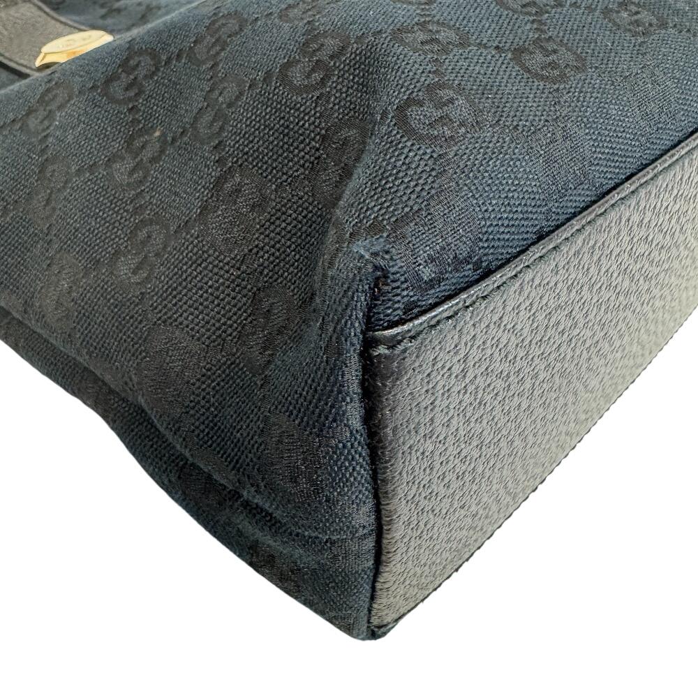 GUCCI 153361 GG pattern hand canvas Tote Bag black canvas Used