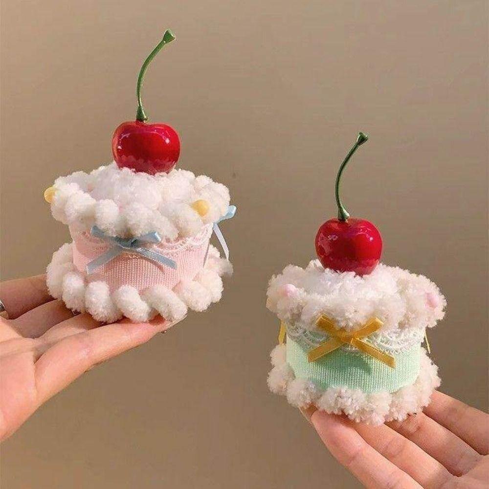Plush Cherry Hairpin Cupcake Shape Mini Top Hat Cute Party Headdress Gift