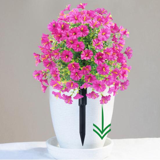 Artificial Morning Glory Ball 22" All-Weather Fake Topiary Ball with Ground Spike Faux Greenery Bushes Plants for Outdoor Garden Indoor Decor