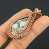 Copper Larimar Pendant Gemstone Handmade Jewelry, 999 Copper Wire Wrapped Pendant, Gift For Wife Jewelry