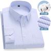 High Quality 100% Cotton Men's Shirts Long Sleeve Slim Fit Business Formal Striped  Shirt Social Male Clothing Plus Size 8XL 7XL