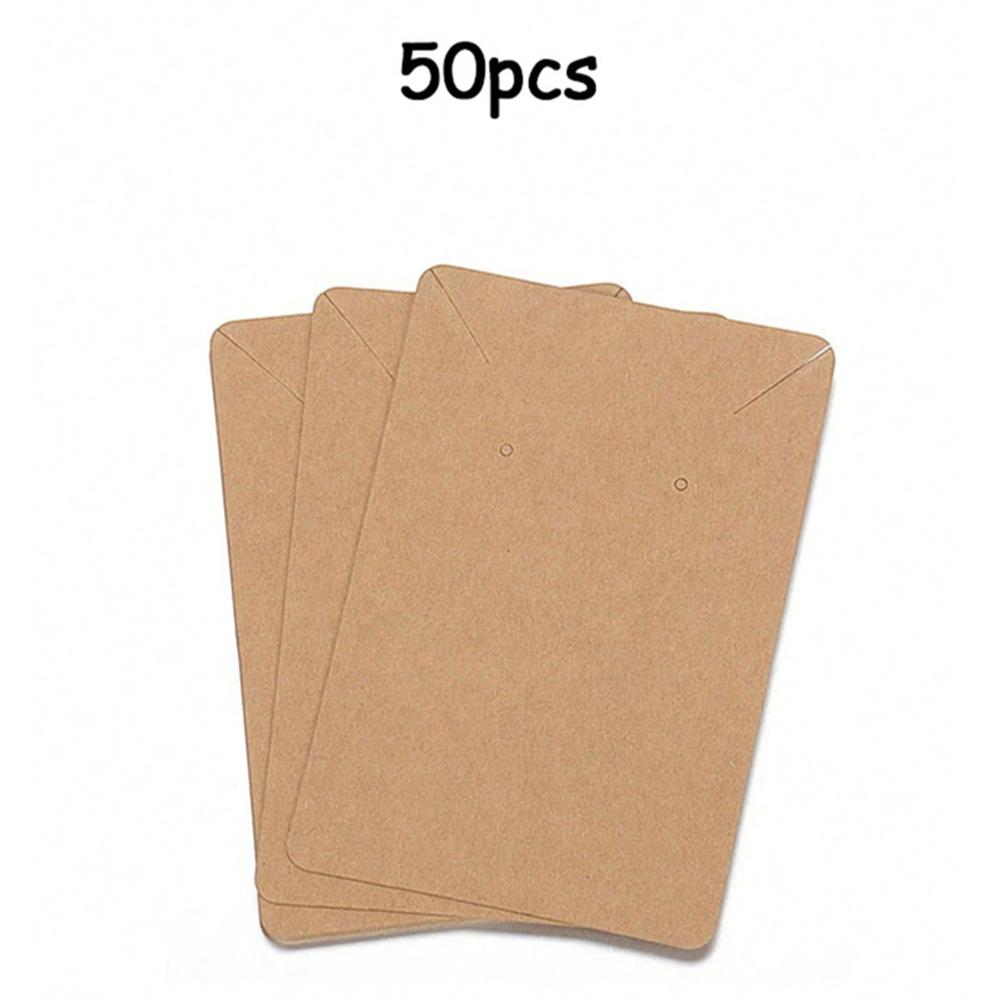 50 szt. Karta do pakowania naszyjników, kolczyków, wkrętek, pusta karta ekspozycyjna na biżuterię, karta z papieru kraft do pakowania biżuterii