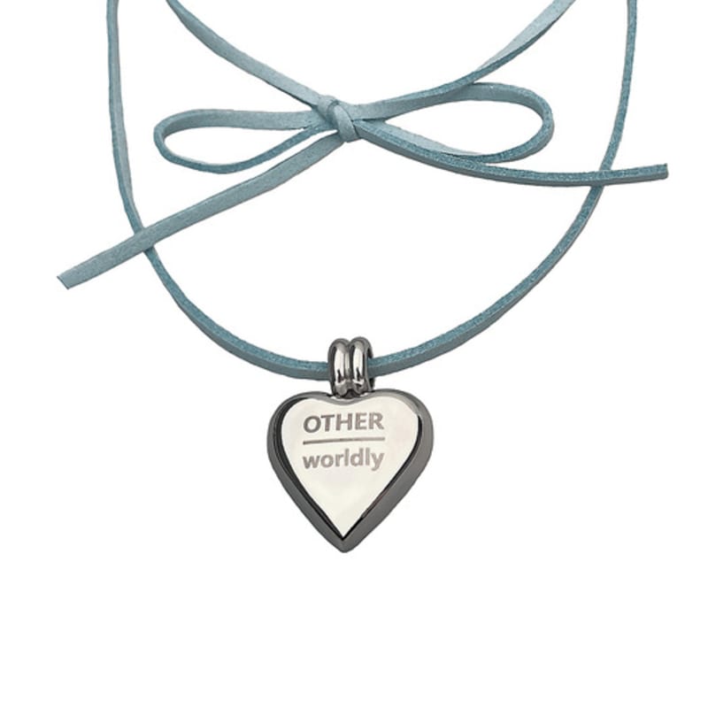 OTHER-worldly Heart Surgical Pendant Necklace [blue Suede]