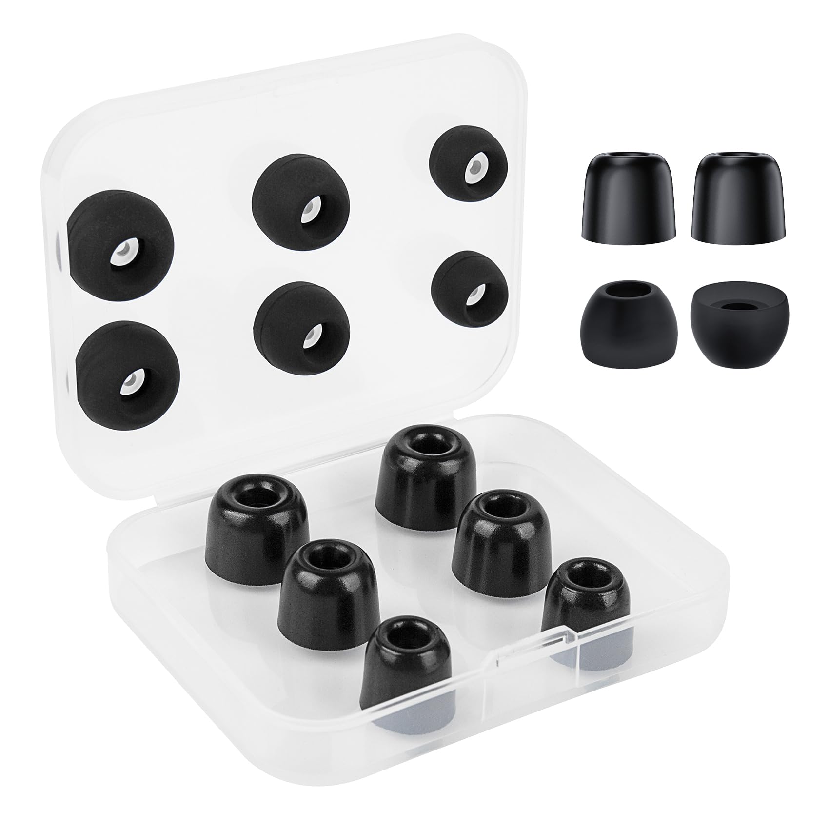 

KBEAR FT01 Imported Memory Foam Silicone Replacement Low High Sound Soft Excellent Music Combination Pack of 6 Pairs Each of and L High-Elasticity + чорний