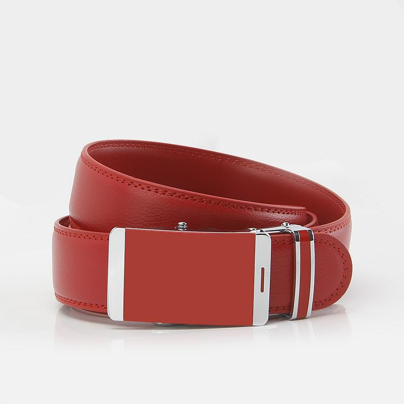 Witte en Gele Riem voor Mannen Tweede Laag Koeienhuid Automatische Gesp Casual Zakelijk Jeugd Trendy Herenriem 110-130cm brown