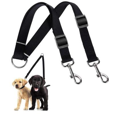Nylon-Hundeleine, buntes Zugseil, abnehmbar, eine für zwei Hunde, Zugleine aus Nylon, Doppelleinen-Set für 2 Hunde
