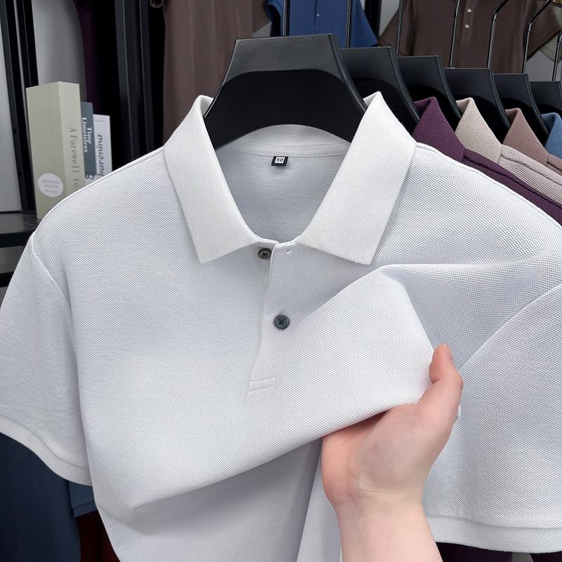 

Чоловіча літня повсякденна футболка поло зі 100% чистої бавовни з відкладним коміром L - 120-140 lbs білий